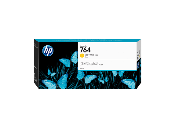 HP 764 cartouche d'encre DesignJet jaune, 300 ml