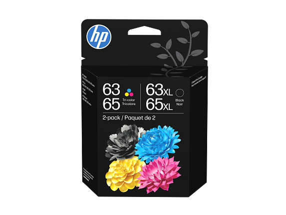 HP 63/65 Tri-color/XL High Yield Black Original Ink Cartridge Combo 2 Pack