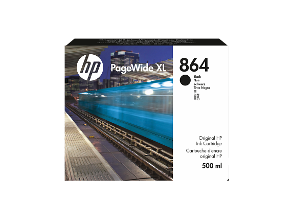 HP Cartouche d'encre 864 PageWide XL, noir, 500 ml
