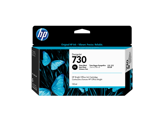 HP Cartouche d’encre 730 DesignJet noir photo, 130 ml