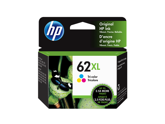 HP 62XL cartouche d'encre trois couleurs grande capacité authentique