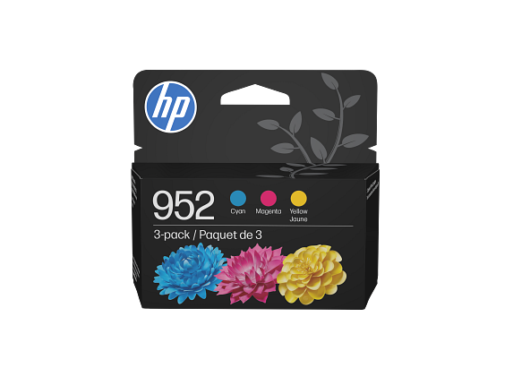 HP 952 pack de 3 cartouches d'encre cyan/magenta/jaune authentiques