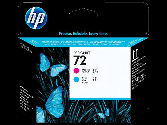 HP 72 tête d'impression DesignJet magenta et cyan