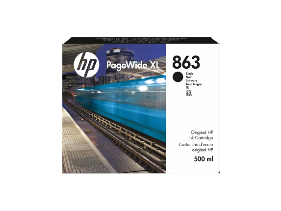 HP Cartouche d'encre PageWide XL 863, noir, 500 ml