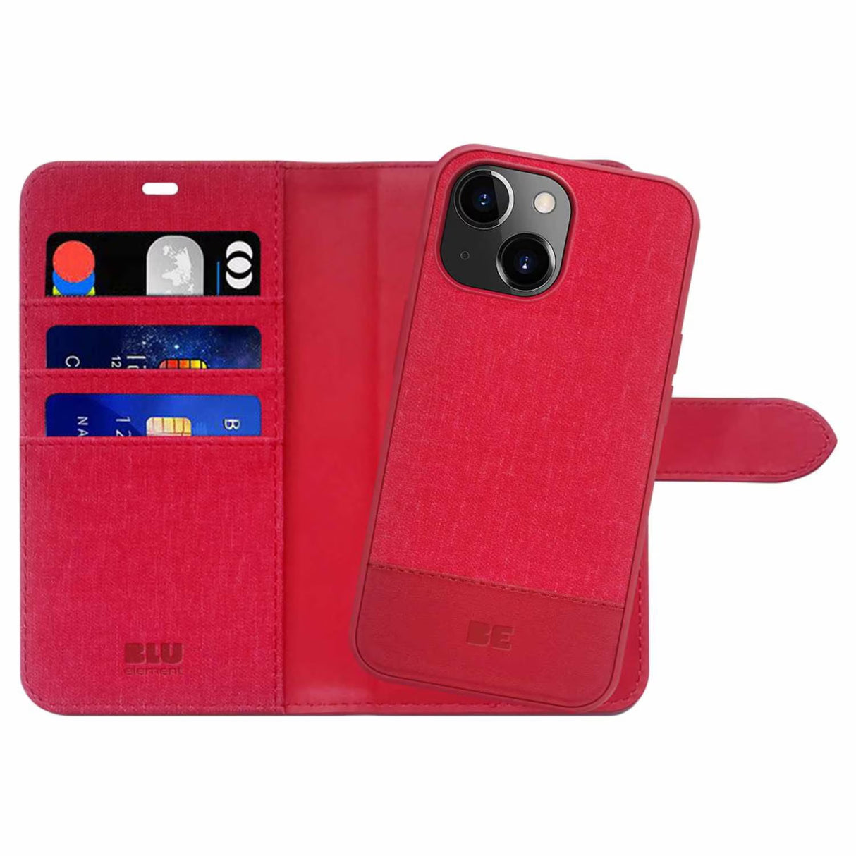 Étui Folio 2-in-1 Rouge Foncé pour iPhone 17e/16e/15/14/13