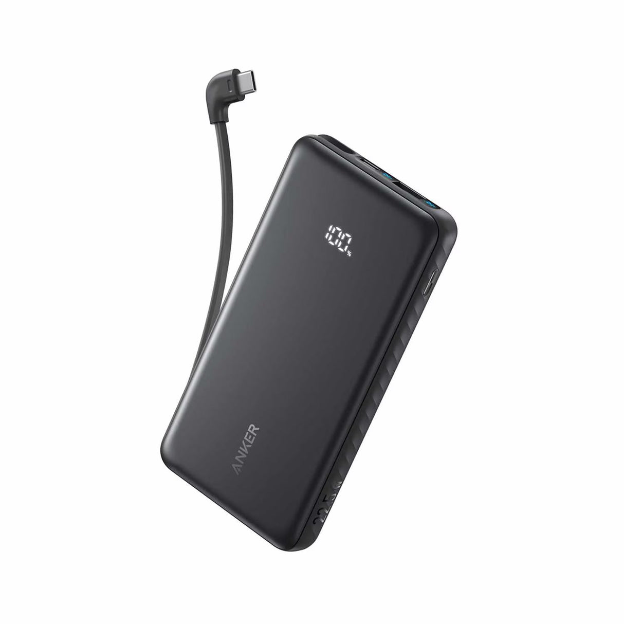 Power Bank 20K avec Câble USB-C Intégré Noir