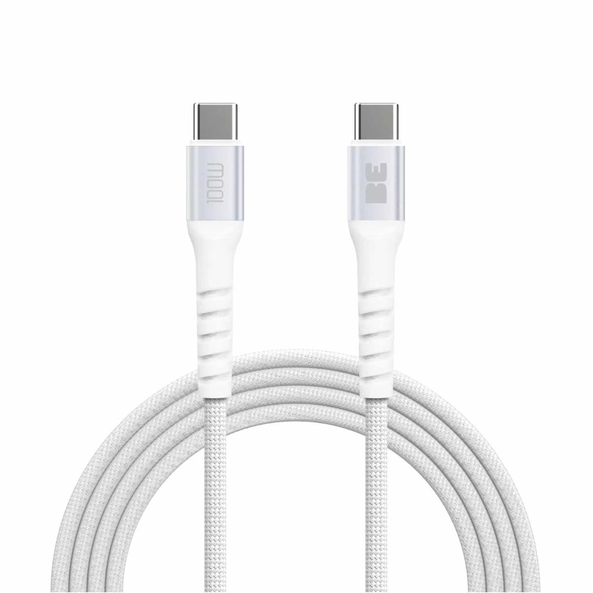 SpeedCharge Premium Braided USB-C to USB-C 6ft 100W Cable White