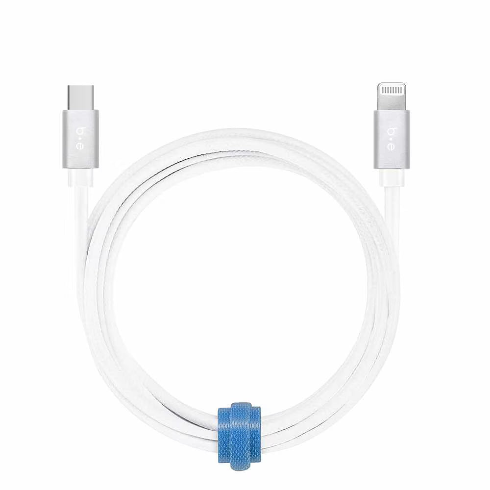 Cable Tressé de Charge/Sync USB-C vers Lightning 6ft Blanc