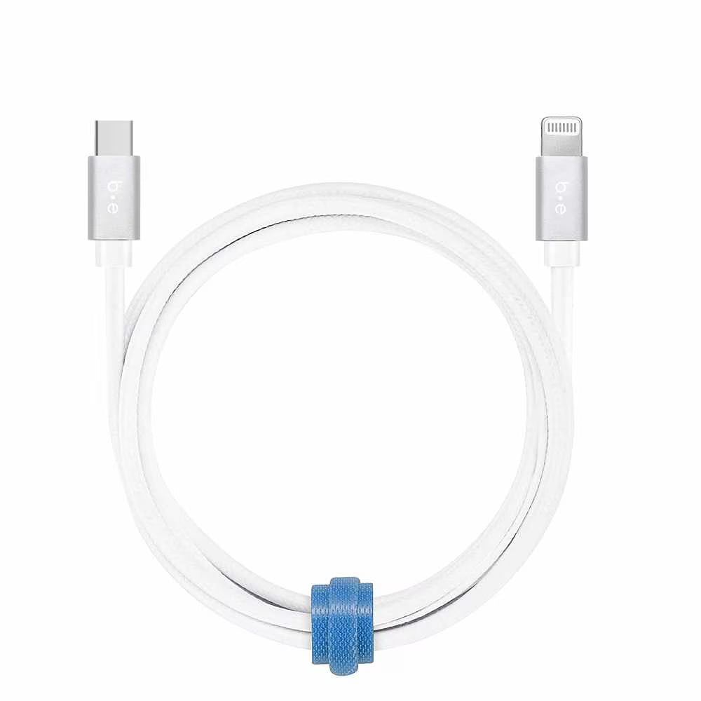 4ft USB-C to Lightning Braided Charge/Sync Cable - White