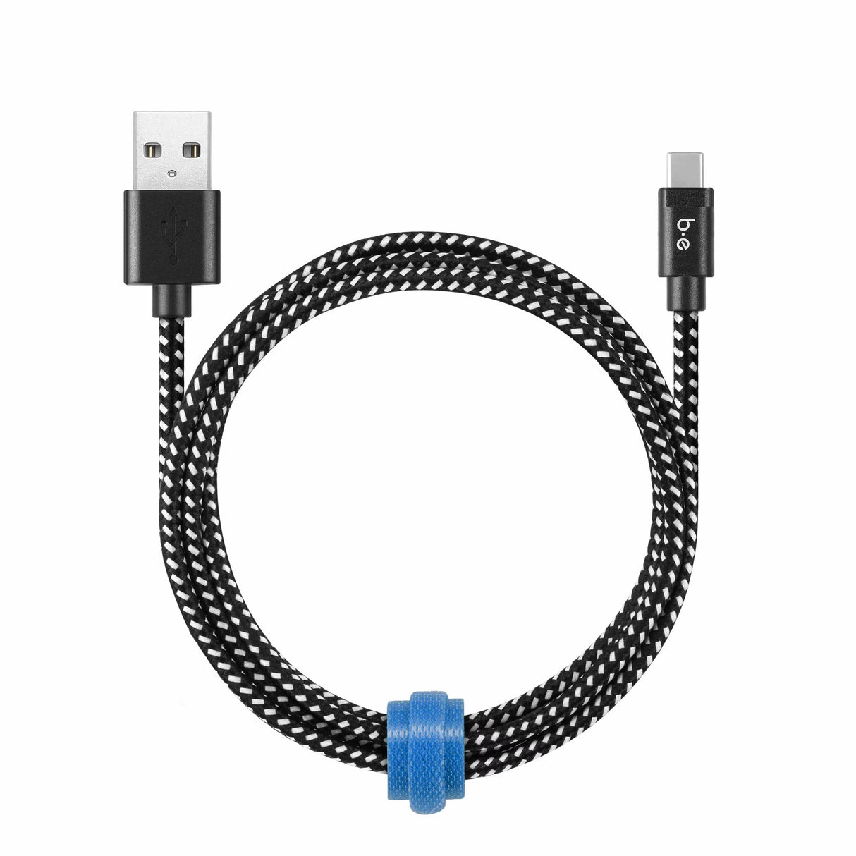 4ft USB-C to USB-A Braided Charge/Sync Cable Zebra