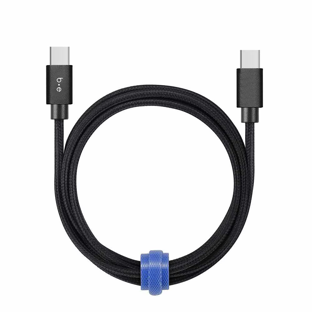 Braided USB-C to USB-C Charge/Sync Cable 10ft Black 60W