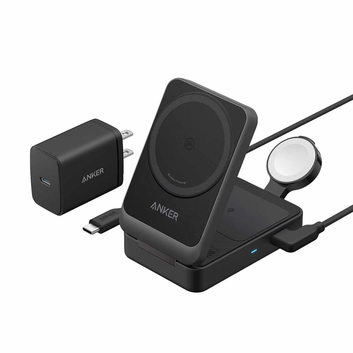 MacGo 3-in-1 Foldable Wireless Charging Station (Aircool) Black