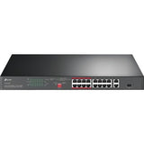 TP-Link Switch rack Gigabit 16 ports 10/100 Mbps + 2 ports avec PoE+ 16 ports