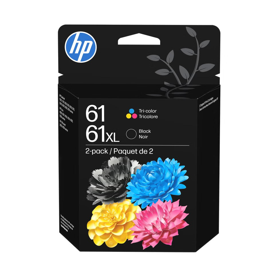 HP 61XL Ink Cartridge - Original, 2-pack, black