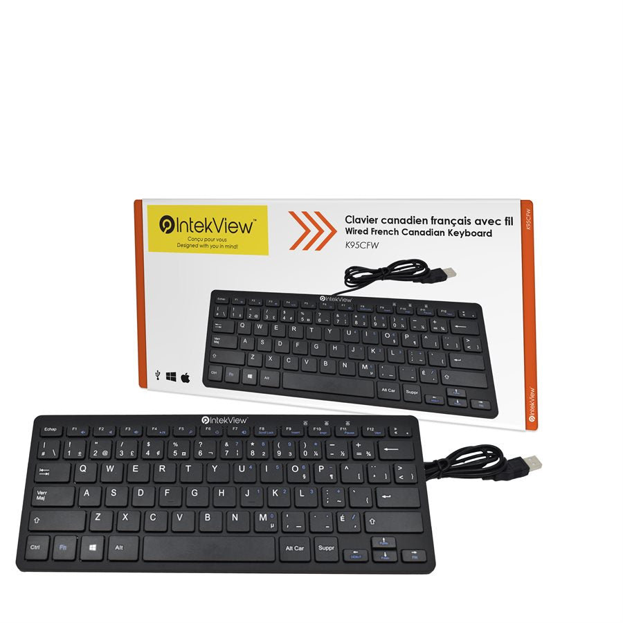 IntekView - Mini Wired 11-inch USB Keyboard FR-CA