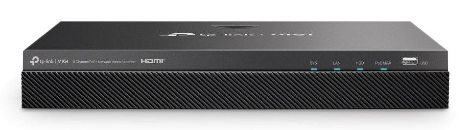 TP-Link VIGI NVR2008H-8MP-2TB Enregistreur vidéo sur réseau Noir